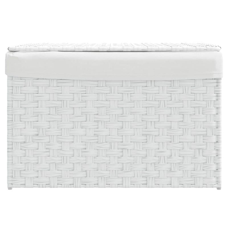 Market - Spalare si intretinere rufe - Uscatoare de rufe si accesorii - Cos de rufe cu capac, alb, 55,5x35x34 cm, poliratan - Infinity.ro