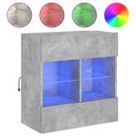 Casa si Gradina - Mobilier - Comode si corpuri - Comode - Comoda TV de perete cu lumini LED, gri beton, 58,5x30x60,5 cm - Infinity.ro
