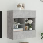 Casa si Gradina - Mobilier - Comode si corpuri - Comode - Comoda TV de perete cu lumini LED, gri beton, 58,5x30x60,5 cm - Infinity.ro