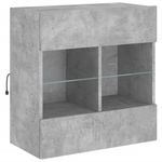Casa si Gradina - Mobilier - Comode si corpuri - Comode - Comoda TV de perete cu lumini LED, gri beton, 58,5x30x60,5 cm - Infinity.ro
