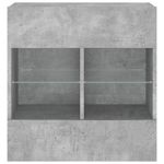Casa si Gradina - Mobilier - Comode si corpuri - Comode - Comoda TV de perete cu lumini LED, gri beton, 58,5x30x60,5 cm - Infinity.ro