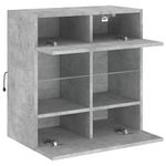Casa si Gradina - Mobilier - Comode si corpuri - Comode - Comoda TV de perete cu lumini LED, gri beton, 58,5x30x60,5 cm - Infinity.ro