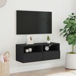Casa si Gradina - Mobilier - Comode si corpuri - Comode - Comode TV de perete, negru, 80x30x30 cm, lemn prelucrat - Infinity.ro