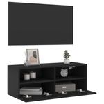 Casa si Gradina - Mobilier - Comode si corpuri - Comode - Comode TV de perete, negru, 80x30x30 cm, lemn prelucrat - Infinity.ro