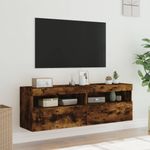 Casa si Gradina - Mobilier - Comode si corpuri - Comode - Comoda TV de perete cu LED, 2 buc. stejar fumuriu, 60x30x40 cm - Infinity.ro
