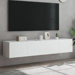 Casa si Gradina - Mobilier - Comode si corpuri - Comode - Comode TV de perete cu lumini LED, 2 buc., alb, 80x35x31 cm - Infinity.ro