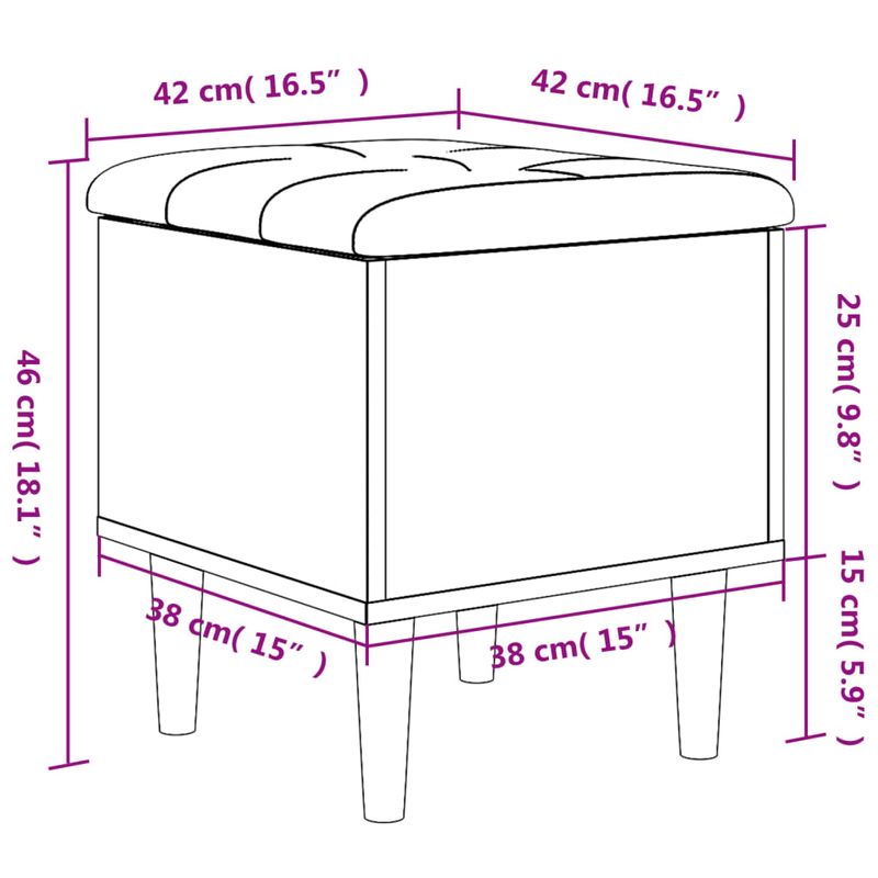 Casa si Gradina - Mobilier - Canapele si coltare - Banchete - Banca de depozitare, stejar maro, 42x42x46 cm, lemn prelucrat - Infinity.ro