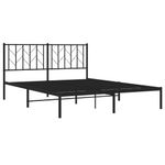 Casa si Gradina - Mobilier - Paturi si accesorii - Paturi - Cadru de pat metalic cu tablie, negru, 150x200 cm - Infinity.ro