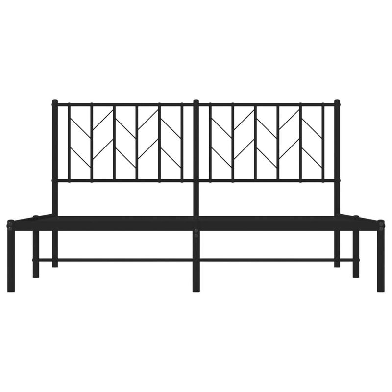Casa si Gradina - Mobilier - Paturi si accesorii - Paturi - Cadru de pat metalic cu tablie, negru, 150x200 cm - Infinity.ro