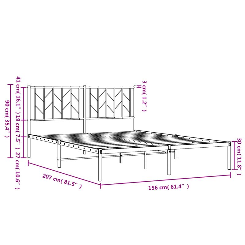 Casa si Gradina - Mobilier - Paturi si accesorii - Paturi - Cadru de pat metalic cu tablie, negru, 150x200 cm - Infinity.ro