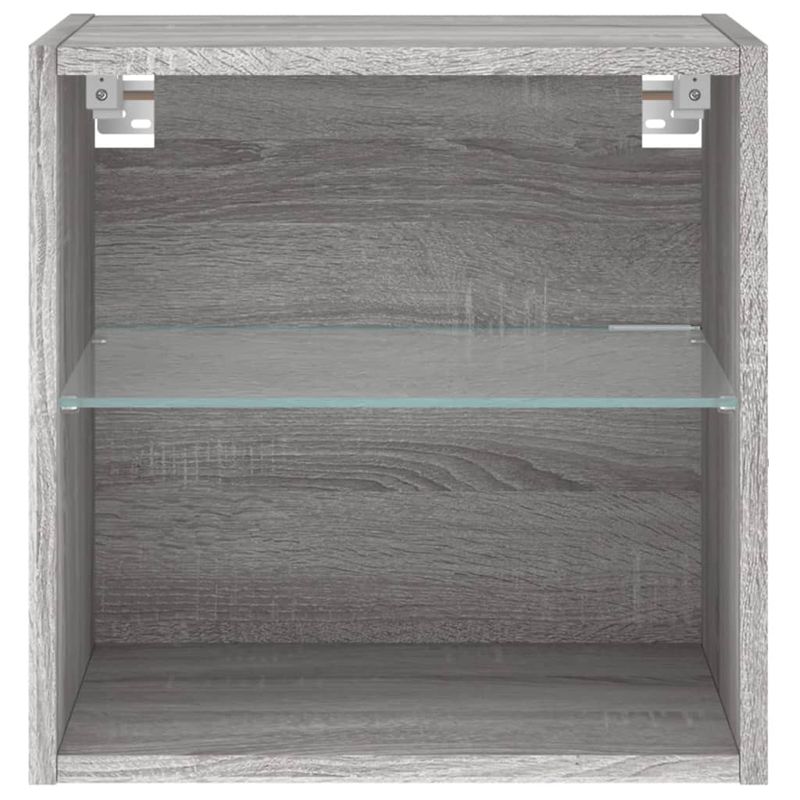 Casa si Gradina - Mobilier - Comode si corpuri - Comode - Noptiere cu lumini LED montate pe perete, 2 buc.,stejar fumuriu - Infinity.ro