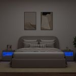 Casa si Gradina - Mobilier - Comode si corpuri - Noptiere - Noptiere cu lumini LED, 2 buc., gri sonoma, 50x40x45 cm - Infinity.ro