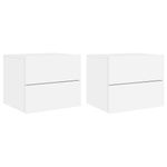 Casa si Gradina - Mobilier - Comode si corpuri - Noptiere - Noptiere montate pe perete cu lumini LED, 2 buc., alb - Infinity.ro
