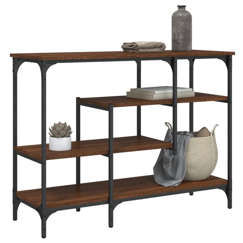 Casa si Gradina - Mobilier - Comode si corpuri - Console - Masuta consola cu rafturi, stejar maro, 100x35x75 cm - Infinity.ro