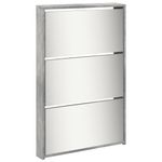 Casa si Gradina - Mobilier - Organizare si depozitare - Organizator incaltaminte - Pantofar cu oglinda, 5 niveluri, gri beton, 63x17x169,5 cm - Infinity.ro