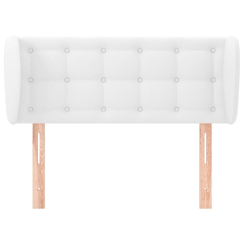 Casa si Gradina - Mobilier - Paturi si accesorii - Accesorii paturi - Tablie de pat cu aripioare alb 83x23x78/88 cm piele ecologica - Infinity.ro