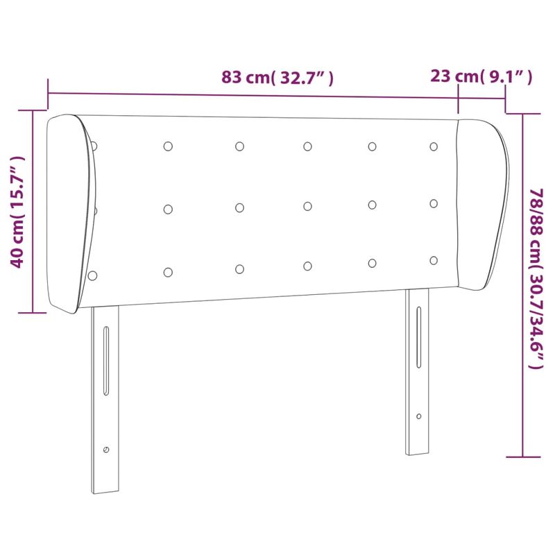 Casa si Gradina - Mobilier - Paturi si accesorii - Accesorii paturi - Tablie de pat cu aripioare alb 83x23x78/88 cm piele ecologica - Infinity.ro