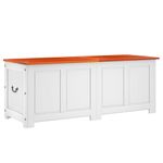 Casa si Gradina - Mobilier - Organizare si depozitare - Cufere si lazi - Cufar de depozitare cu capac, maro și alb, lemn masiv de acacia, mărime 150x55x57 cm - Infinity.ro