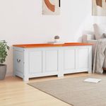 Casa si Gradina - Mobilier - Organizare si depozitare - Cufere si lazi - Cufar de depozitare cu capac, maro și alb, lemn masiv de acacia, mărime 150x55x57 cm - Infinity.ro