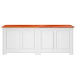 Casa si Gradina - Mobilier - Organizare si depozitare - Cufere si lazi - Cufar de depozitare cu capac, maro și alb, lemn masiv de acacia, mărime 150x55x57 cm - Infinity.ro