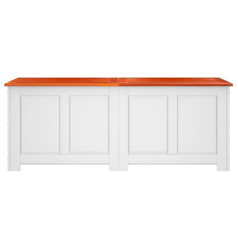 Casa si Gradina - Mobilier - Organizare si depozitare - Cufere si lazi - Cufar de depozitare cu capac, maro și alb, lemn masiv de acacia, mărime 150x55x57 cm - Infinity.ro