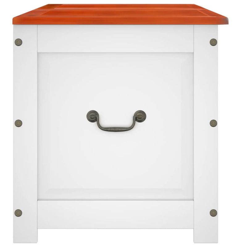 Casa si Gradina - Mobilier - Organizare si depozitare - Cufere si lazi - Cufar de depozitare cu capac, maro și alb, lemn masiv de acacia, mărime 150x55x57 cm - Infinity.ro