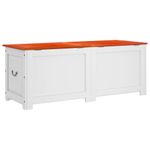 Casa si Gradina - Mobilier - Organizare si depozitare - Cufere si lazi - Cufar de depozitare cu capac, maro și alb, lemn masiv de acacia, mărime 150x55x57 cm - Infinity.ro