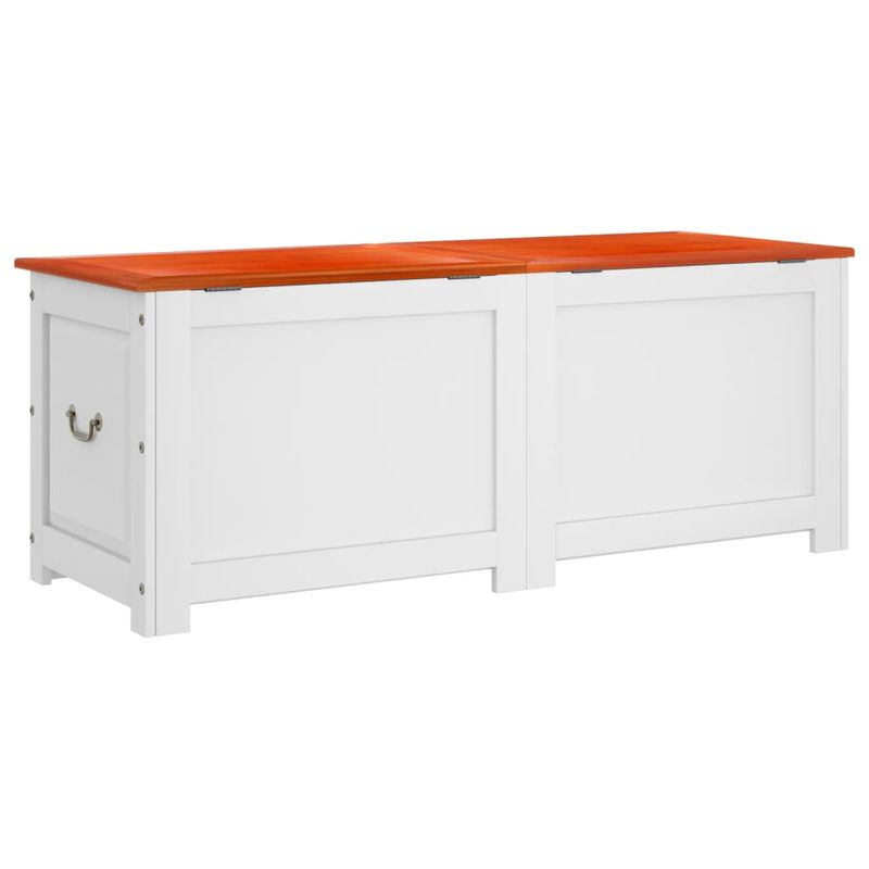 Casa si Gradina - Mobilier - Organizare si depozitare - Cufere si lazi - Cufar de depozitare cu capac, maro și alb, lemn masiv de acacia, mărime 150x55x57 cm - Infinity.ro