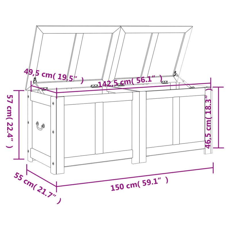 Casa si Gradina - Mobilier - Organizare si depozitare - Cufere si lazi - Cufar de depozitare cu capac, maro și alb, lemn masiv de acacia, mărime 150x55x57 cm - Infinity.ro