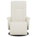 Casa si Gradina - Mobilier - Scaune si fotolii - Fotolii - Fotoliu rabatabil cu suport de picioare, crem, piele ecologica - Infinity.ro