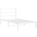 Casa si Gradina - Mobilier - Paturi si accesorii - Paturi - Cadru de pat metalic cu tablie, alb, 100x190 cm - Infinity.ro