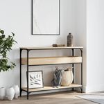 Casa si Gradina - Mobilier - Comode si corpuri - Console - Masuta consola cu raft stejar sonoma 100x29x75cm lemn prelucrat - Infinity.ro