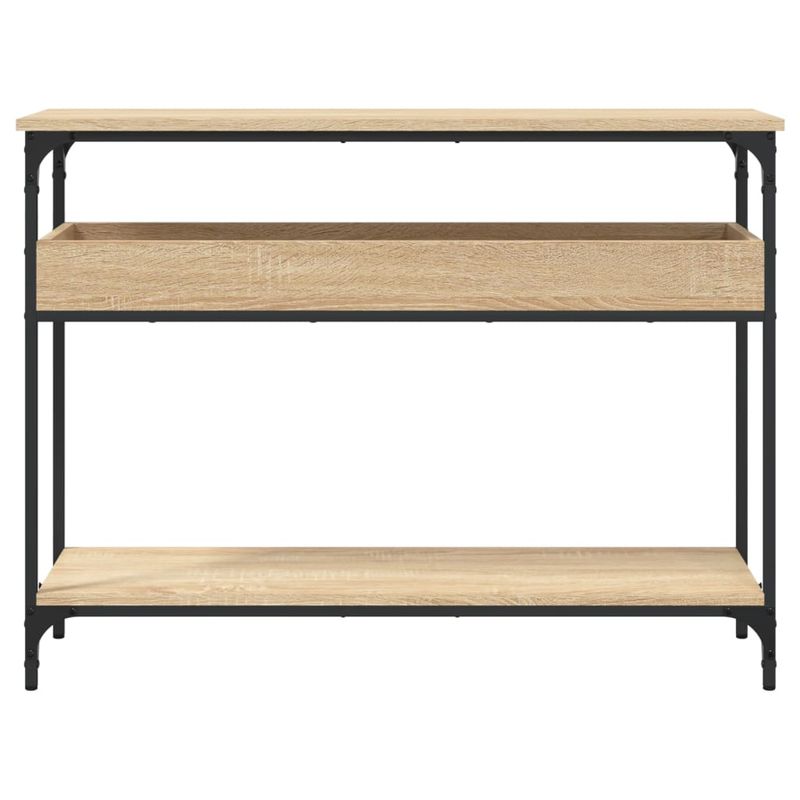 Casa si Gradina - Mobilier - Comode si corpuri - Console - Masuta consola cu raft stejar sonoma 100x29x75cm lemn prelucrat - Infinity.ro