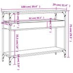 Casa si Gradina - Mobilier - Comode si corpuri - Console - Masuta consola cu raft stejar sonoma 100x29x75cm lemn prelucrat - Infinity.ro