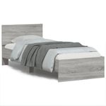 Casa si Gradina - Mobilier - Paturi si accesorii - Paturi - Cadru de pat cu tablie, gri sonoma, 90x190 cm, lemn prelucrat - Infinity.ro