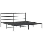 Casa si Gradina - Mobilier - Paturi si accesorii - Paturi - Cadru de pat metalic cu tablie, negru, 200x200 cm - Infinity.ro