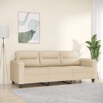 Casa si Gradina - Mobilier - Canapele si coltare - Canapele - Canapea cu 3 locuri, crem, 180 cm, tesatura microfibra - Infinity.ro