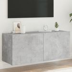 Casa si Gradina - Mobilier - Comode si corpuri - Comode - Comoda TV de perete cu lumini LED, gri beton, 100x35x41 cm - Infinity.ro