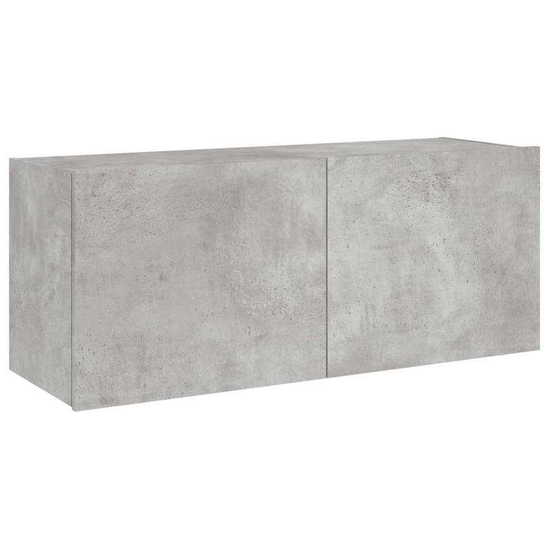 Casa si Gradina - Mobilier - Comode si corpuri - Comode - Comoda TV de perete cu lumini LED, gri beton, 100x35x41 cm - Infinity.ro