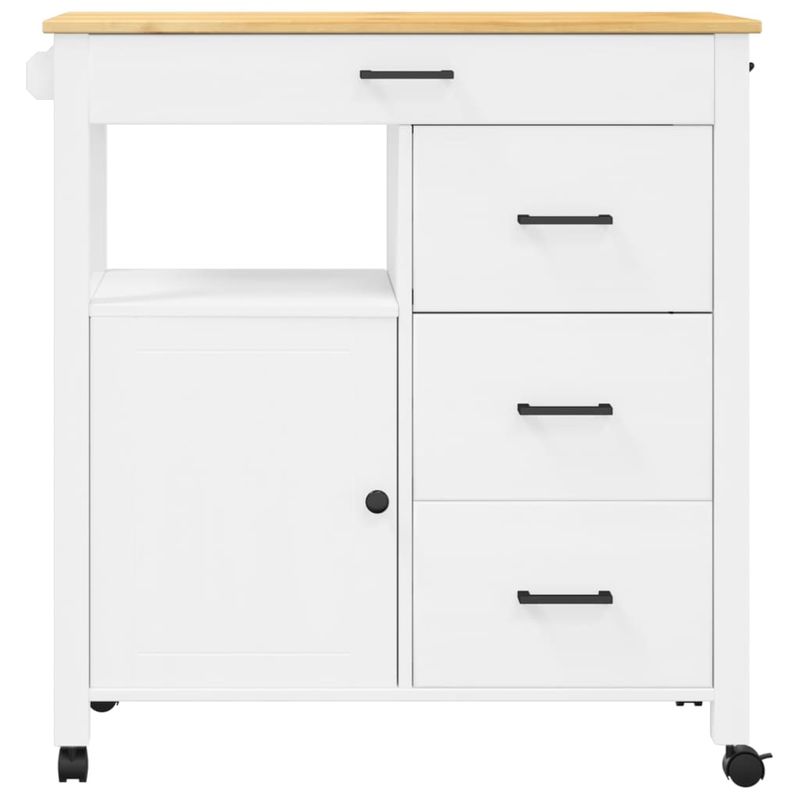 Casa si Gradina - Bucatarie si vesela - Ustensile bucatarie - Cosuri servire - Carucior de bucatarie „MONZA”, 84x40x90 cm, lemn masiv de pin - Infinity.ro