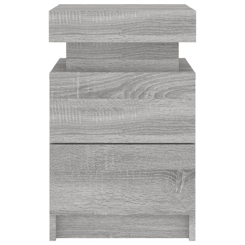 Casa si Gradina - Mobilier - Comode si corpuri - Noptiere - Noptiere cu lumini LED, 2 buc., gri sonoma, 35x39x55 cm - Infinity.ro