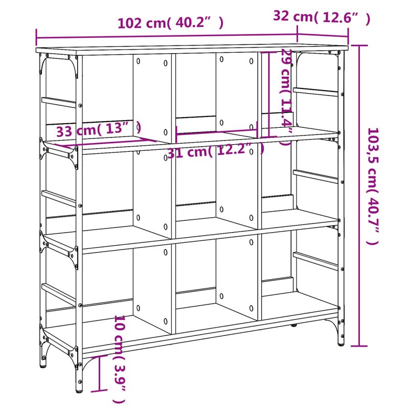 Casa si Gradina - Mobilier - Comode si corpuri - Comode - Servanta, gri sonoma, 102x32x103,5 cm, lemn prelucrat - Infinity.ro