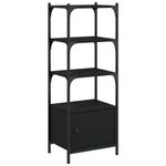Casa si Gradina - Mobilier - Biblioteci si rafturi - Biblioteci - Biblioteca cu 3 niveluri, negru, 41x30x109,5 cm, lemn prelucrat - Infinity.ro