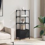 Casa si Gradina - Mobilier - Biblioteci si rafturi - Biblioteci - Biblioteca cu 3 niveluri, negru, 41x30x109,5 cm, lemn prelucrat - Infinity.ro