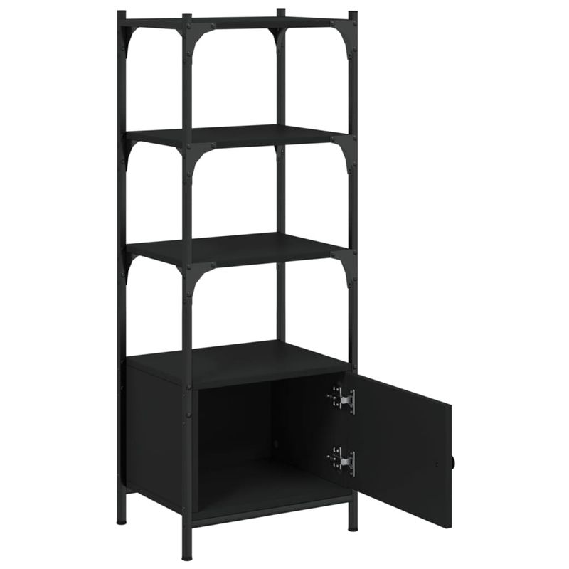 Casa si Gradina - Mobilier - Biblioteci si rafturi - Biblioteci - Biblioteca cu 3 niveluri, negru, 41x30x109,5 cm, lemn prelucrat - Infinity.ro