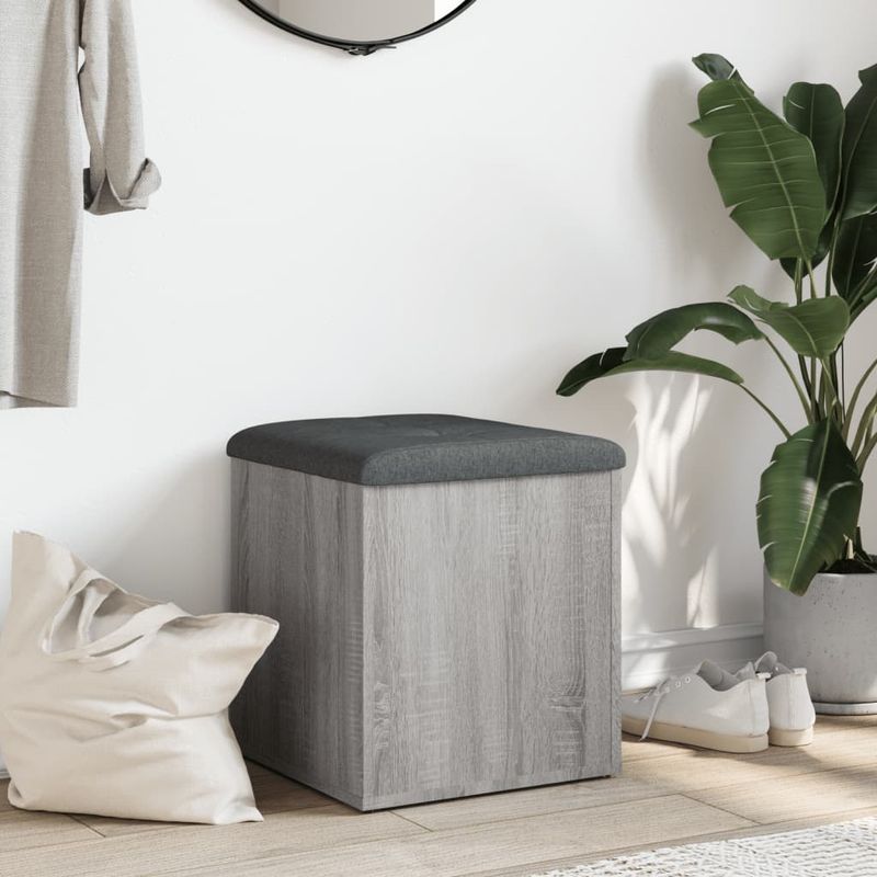 Casa si Gradina - Mobilier - Canapele si coltare - Banchete - Banca de depozitare, gri sonoma, 42x42x45 cm, lemn prelucrat - Infinity.ro