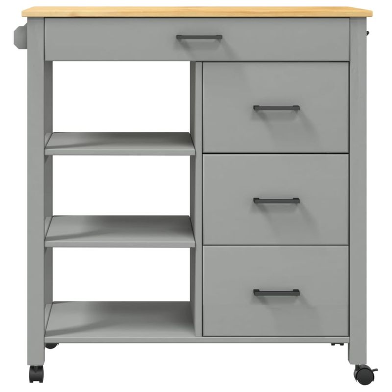 Casa si Gradina - Bucatarie si vesela - Ustensile bucatarie - Cosuri servire - Carucior de bucatarie „MONZA”, 84x40x90 cm, lemn masiv de pin - Infinity.ro