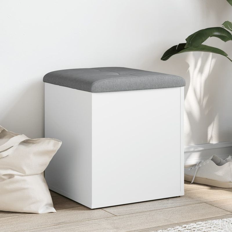 Casa si Gradina - Mobilier - Canapele si coltare - Banchete - Banca de depozitare, alb, 42x42x45 cm, lemn prelucrat - Infinity.ro