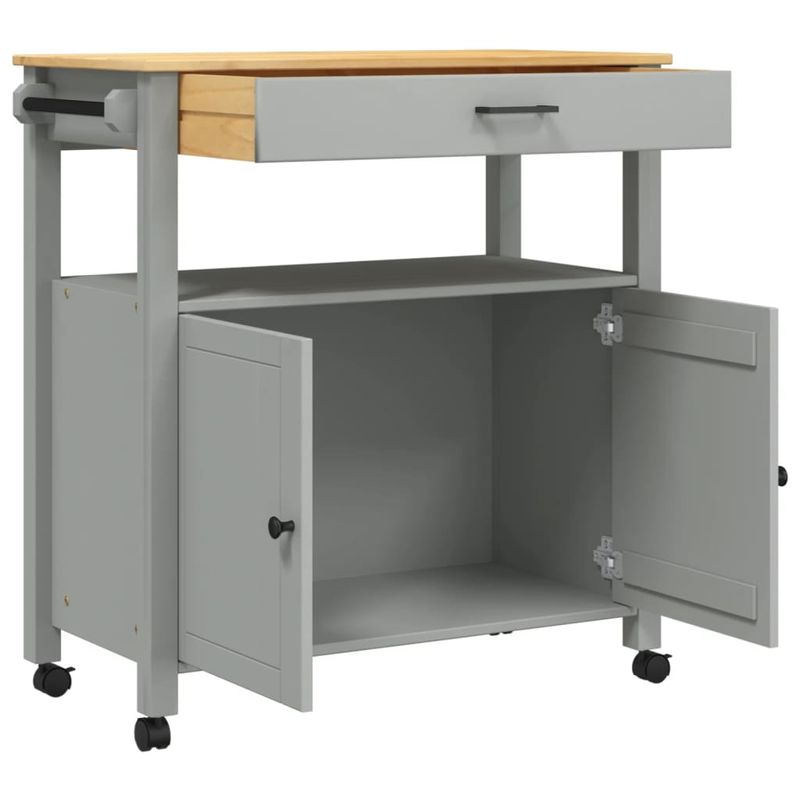 Casa si Gradina - Bucatarie si vesela - Ustensile bucatarie - Cosuri servire - Carucior de bucatarie „MONZA”, 84x40x90 cm, lemn masiv de pin - Infinity.ro