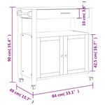 Casa si Gradina - Bucatarie si vesela - Ustensile bucatarie - Cosuri servire - Carucior de bucatarie „MONZA”, 84x40x90 cm, lemn masiv de pin - Infinity.ro